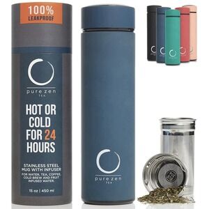 Thermos with Infuser‎ Hot and Cold Infusions Stainless Steel - Leakproof 15Oz